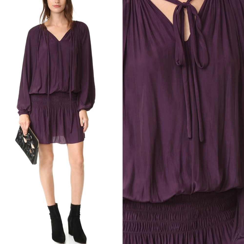 Ramy Brook Paris Blouson Mini Dress in Cranberry | Small